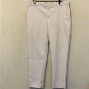 Banana Republic white patterned ankle pants Hampton fit Size 10 EUC